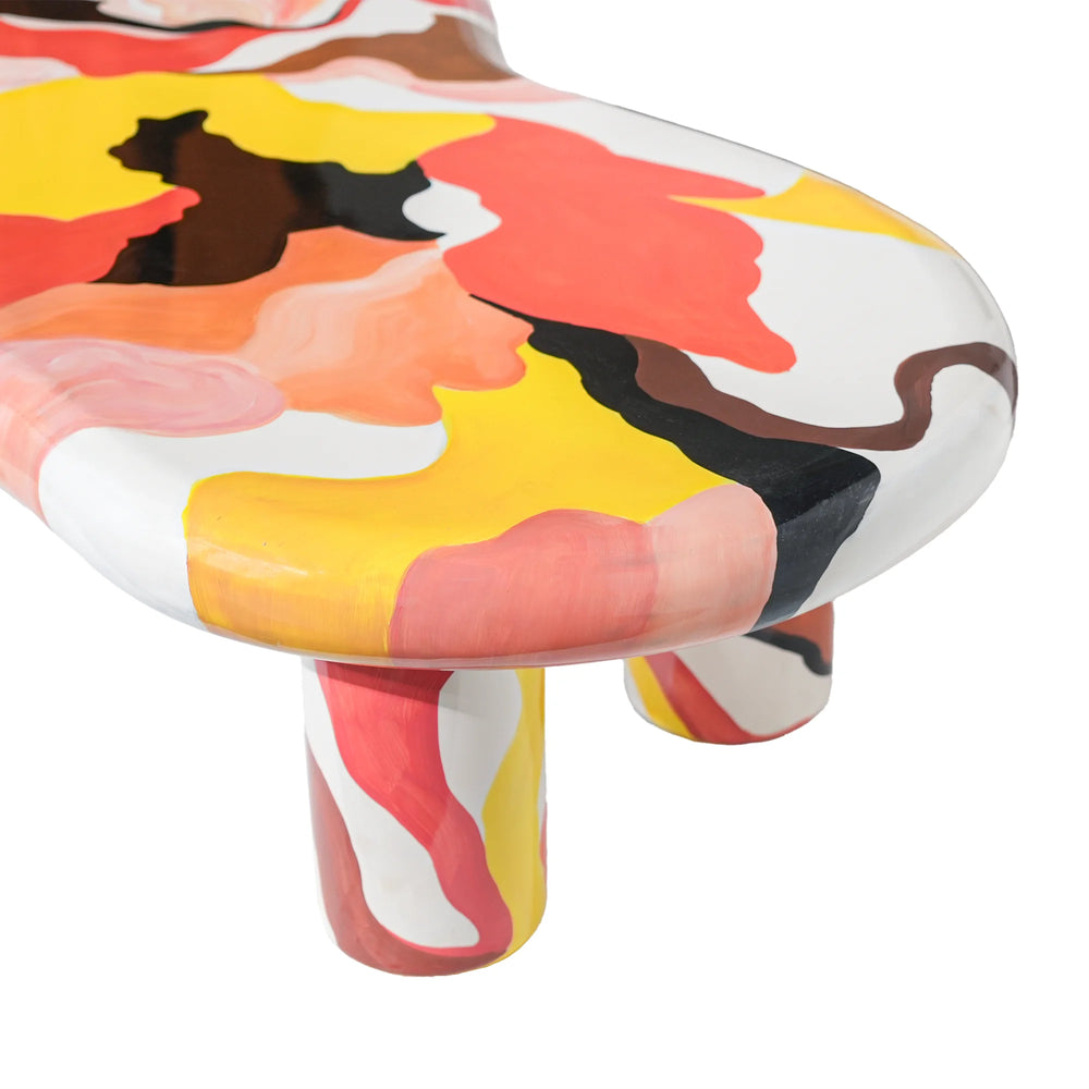 Mesa de centro Aura Wood | 122 cm, multicolor, irregular, con 3 patas