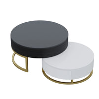 Aura Wood Coffee Table | 32" Black Round With Nesting