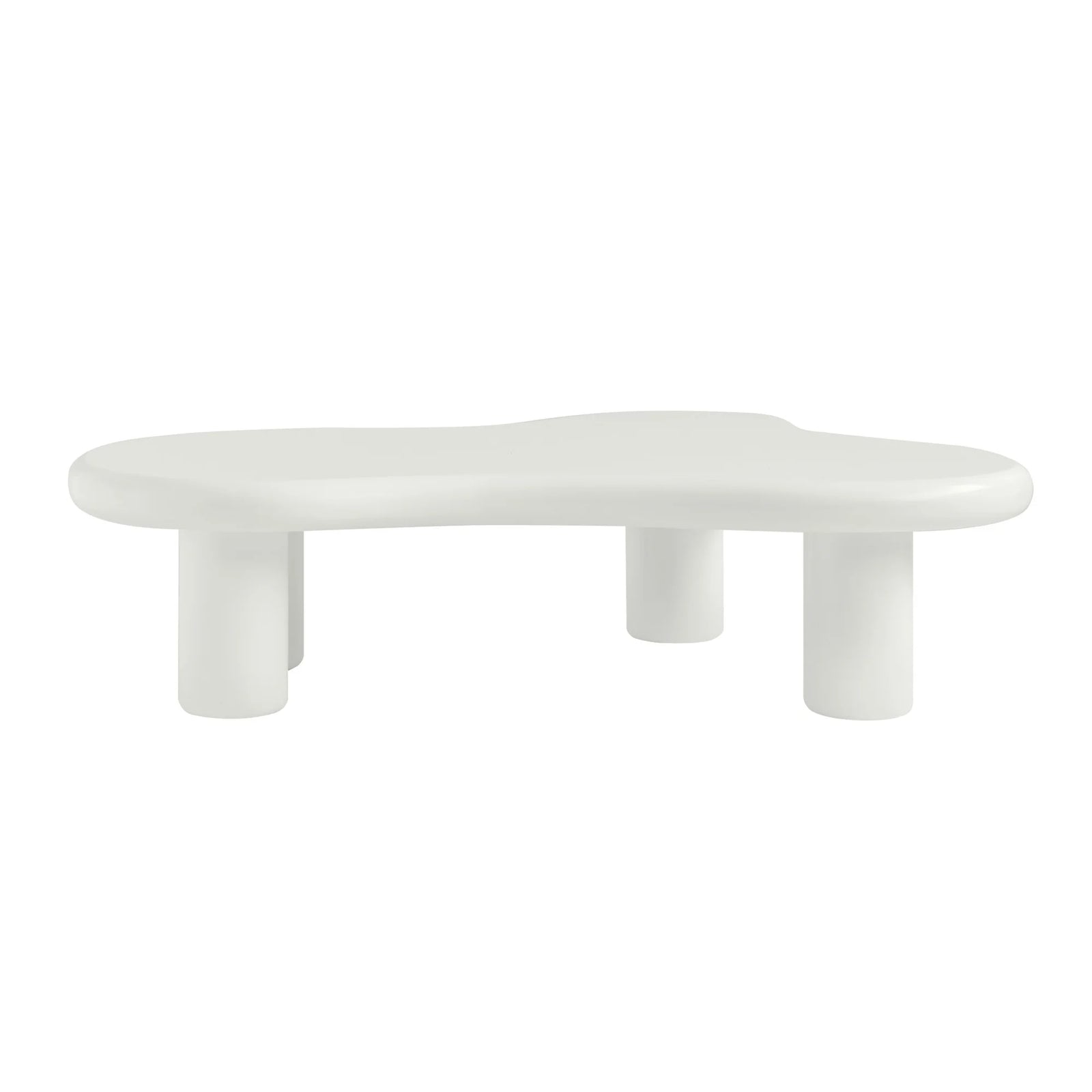 Aura Wood Coffee Table | 48" White Irregular With 4 Legs
