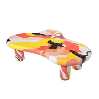 Mesa de centro Aura Wood | 122 cm, multicolor, irregular, con 3 patas