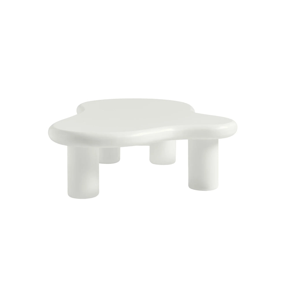Aura Wood Coffee Table | 48" White Irregular With 3 Legs