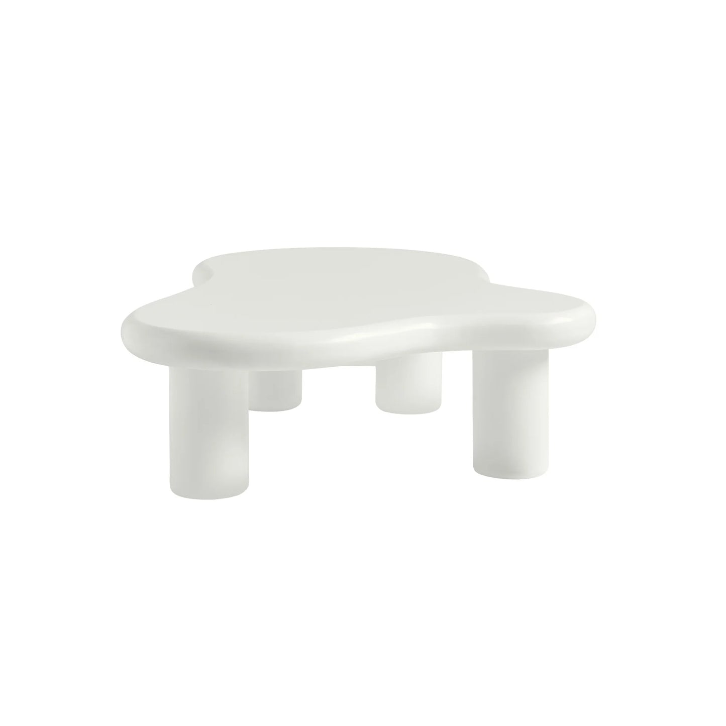 Aura Wood Coffee Table | 48" White Irregular With 3 Legs