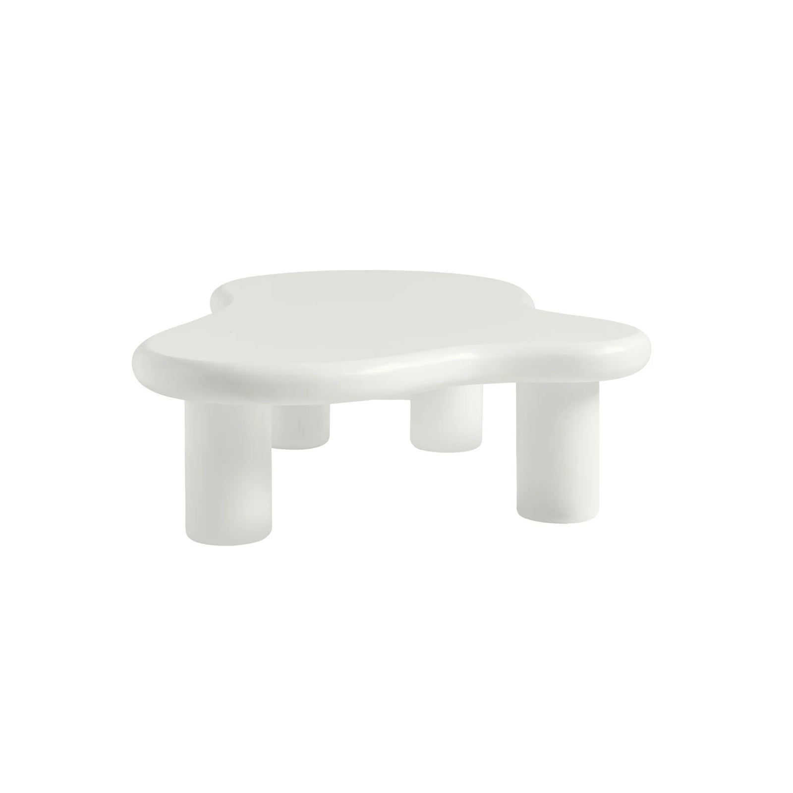 Aura Wood Coffee Table | 48" White Irregular With 4 Legs