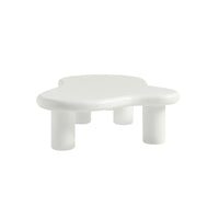 Aura Wood Coffee Table | 48" White Irregular With 3 Legs
