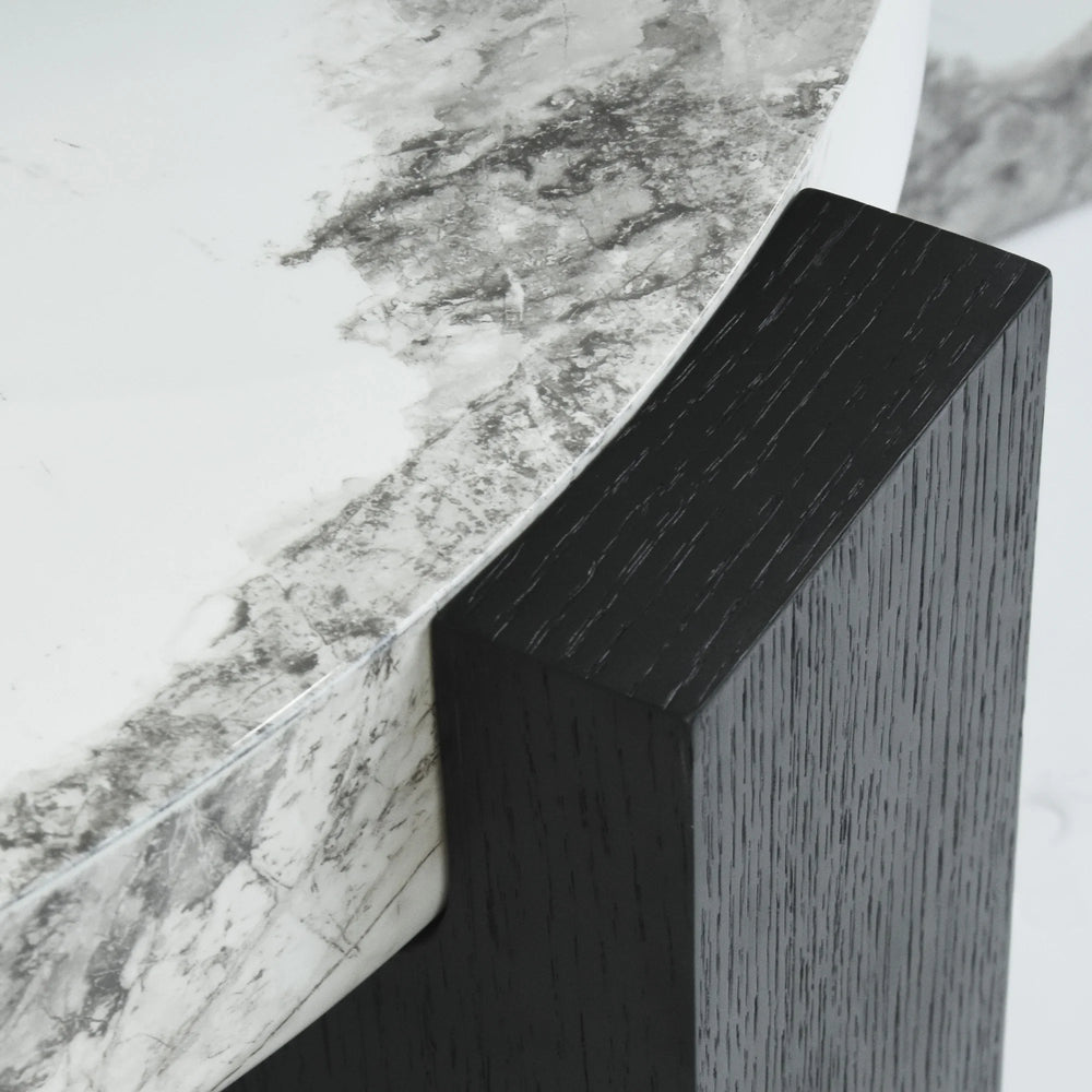 Aura Wood Coffee Table | 36" Monochrome Round With Nesting