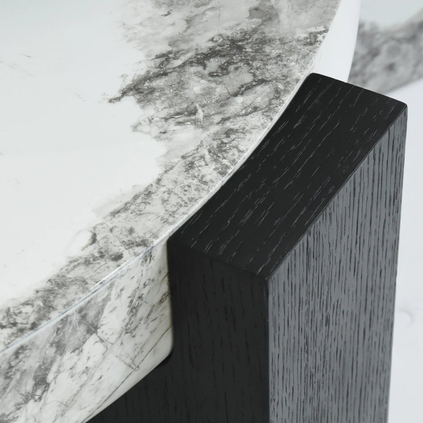 Aura Wood Coffee Table | 36" Monochrome Round With Nesting