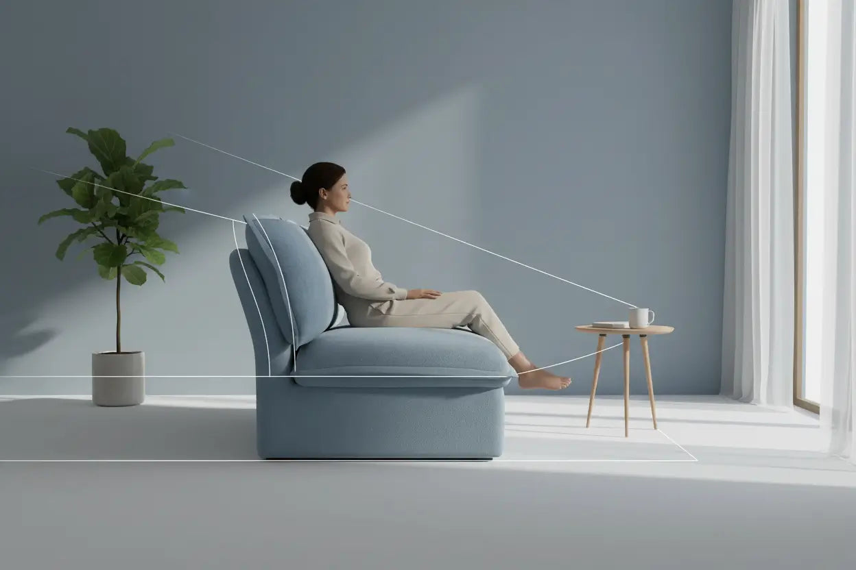 Backrest Pitch Angle for Ergonomic Sofa Support