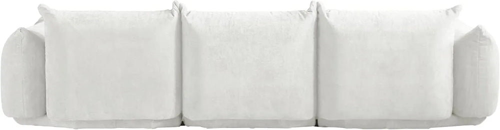 Matrix Modern Sectional Sofas | Beige Chenille Couch Sectionals 3-seaters with 1 Ottoman