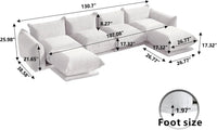 Matrix Modern Sectional Sofas | Beige Chenille Couch Sectionals 4-seaters