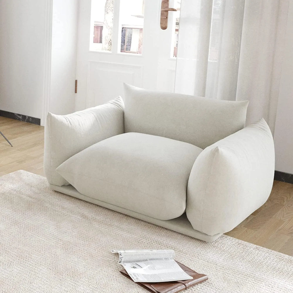 Matrix Modern Sectional Sofas | Beige Chenille Single Seat 1-seater