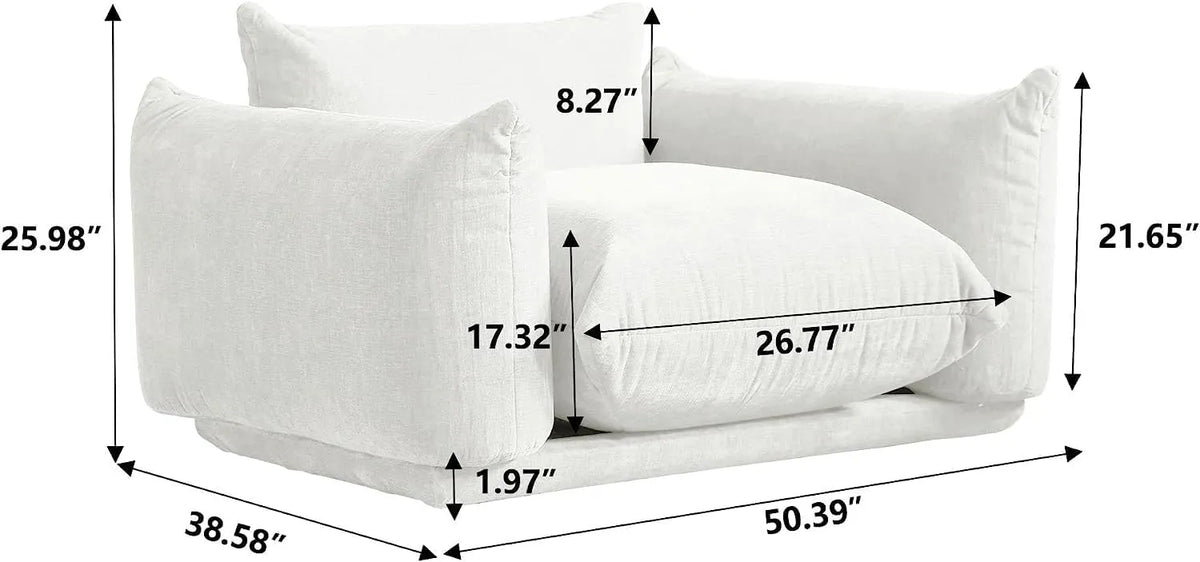 Sofá modular individual Matrix de 1 plaza, color beige | 1 pieza, tejido de chenilla, diseño compacto