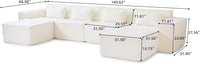 Matrix Classic Sectional Sofas | Beige Corduroy U shaped Sectionals 4-seaters With 2 Ottoman
