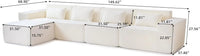 Matrix Classic Sectional Sofas | Beige Corduroy U shaped Sectionals 4-seaters with 1 Ottoman