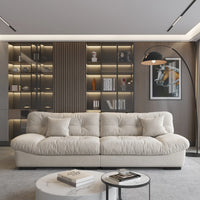 Essential Loveseat Lazy Sofas | Beige Frosted Velvet Loveseats 2-seaters 105"