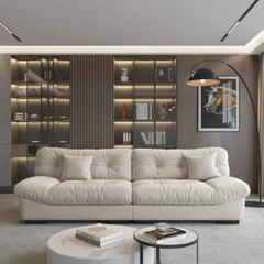 Essential Loveseat Lazy Sofas | Beige Frosted Velvet Loveseats 2-seaters 105"
