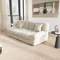Essential Loveseat Lazy Sofas | Beige Frosted Velvet Loveseats 2-seaters 89"