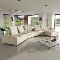 Deluxe Adjustable Cloud Sectional Sofas | 5-Piece Beige Frosted Velvet L shaped Sectionals 5-seaters