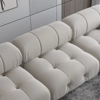Matrix Minimalist Modular Sofas | Beige Velvet Armless Single Sofa 1-seater