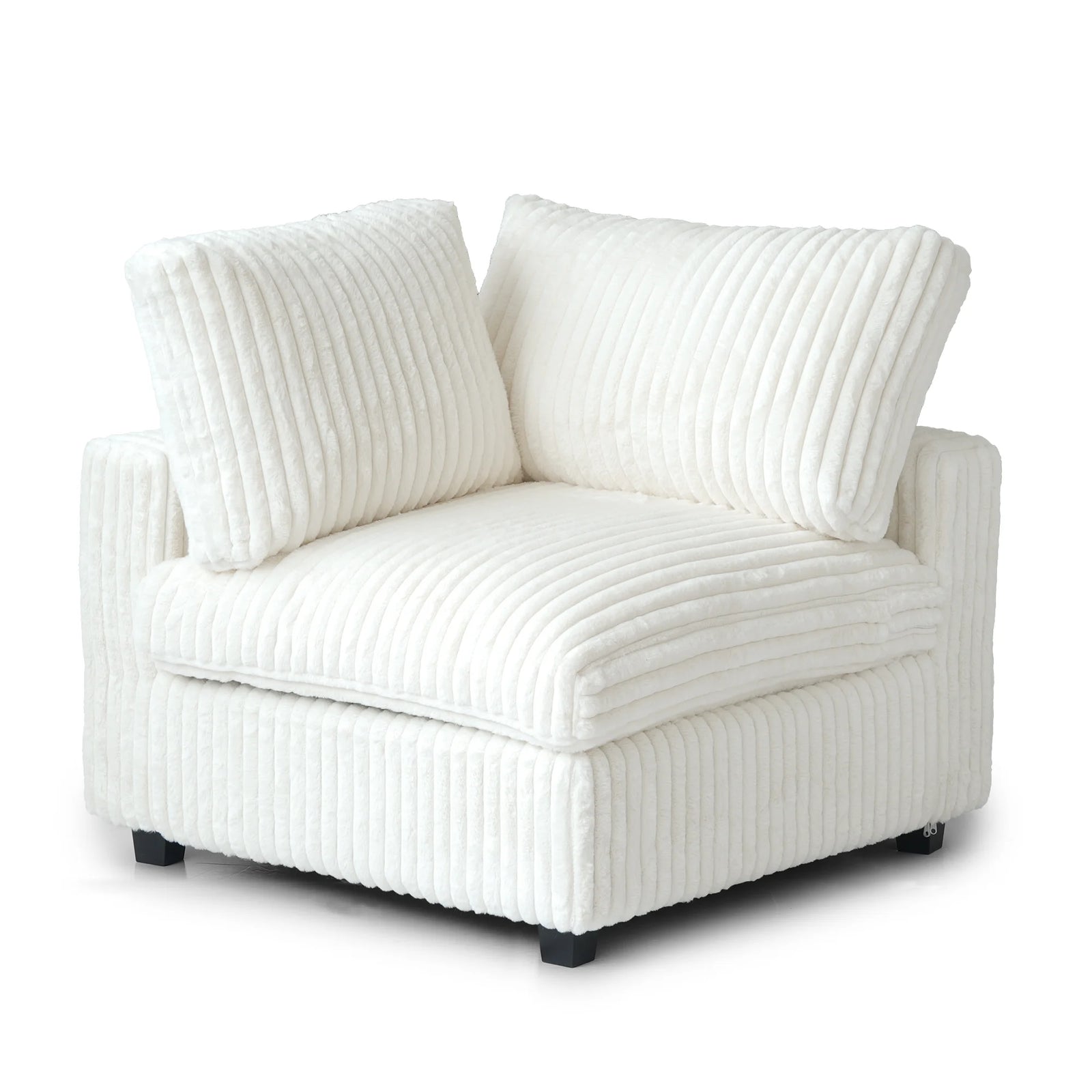 Deluxe Classic Cloud Sectional Sofas Covers | Beige Plush Fabric Sofa Cover for Side Seat