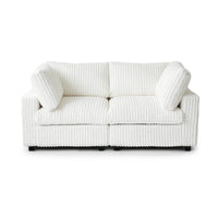 Deluxe Classic Cloud Sectional Sofas Covers | Beige Plush Fabric Sofa Covers for 2-Seater