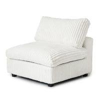 Deluxe Classic Cloud Sectional Sofas Covers | Beige Plush Fabric Sofa Covers for Middle Seat