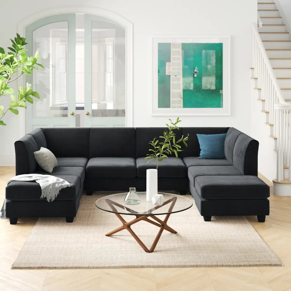 Sofá seccional en forma de L Wayfair Mercury Row: Sofá seccional económico por menos de $1000