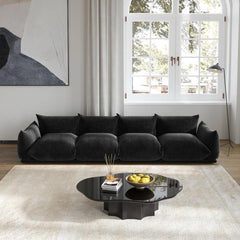 Matrix Modern Sectional Sofas | Black Chenille Couch Sectionals 4-seaters