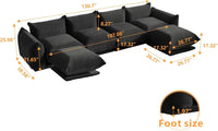 Matrix Modern Sectional Sofas | Black Chenille Couch Sectionals 4-seaters