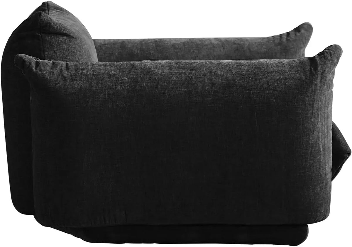 Sofá modular individual Matrix de 1 plaza, color negro | 1 pieza, tejido de chenilla, ideal para apartamentos.
