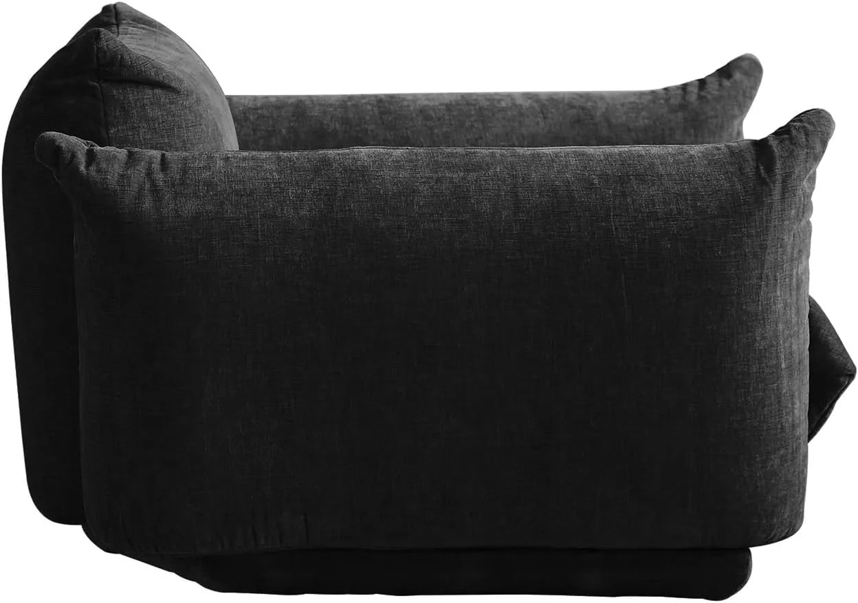 Sofá modular individual Matrix de 1 plaza, color negro | 1 pieza, tejido de chenilla, ideal para apartamentos.