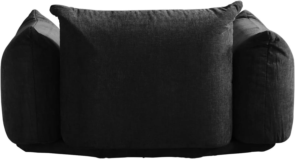 Sofá modular individual Matrix de 1 plaza, color negro | 1 pieza, tejido de chenilla, ideal para apartamentos.