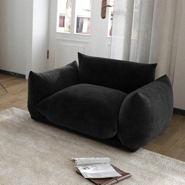 Sofá modular individual Matrix de 1 plaza, color negro | 1 pieza, tejido de chenilla, ideal para apartamentos.