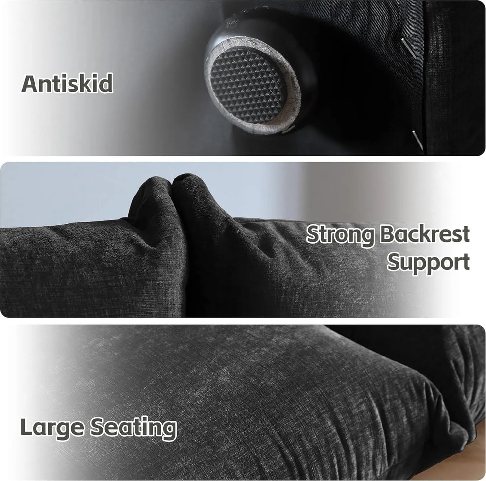 Matrix Modern Sectional Sofas | Black Chenille Couch Sectionals 3-seaters