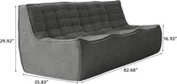 Essential Classic Floor Sofas | Black Chenille and Linen Couch Sectionals 3-seaters