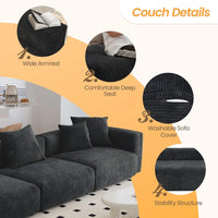 Matrix Modern Modular Sofas | Black Corduroy Couch Sectionals 3-seaters