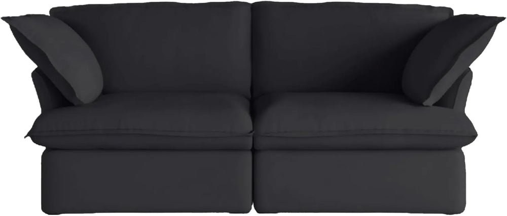 Deluxe Linen Cloud Sectional Sofas | Black Cotton and Linen Loveseats 2-seaters