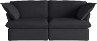 Deluxe Linen Cloud Sectional Sofas | Black Cotton and Linen Loveseats 2-seaters