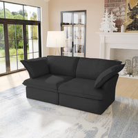 Deluxe Linen Cloud Sectional Sofas | Black Cotton and Linen Loveseats 2-seaters