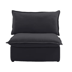 Fundas de sofá seccional de lujo de lino Cloud | Funda de sofá de algodón y lino negra para el centro