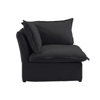 Deluxe Linen Cloud Sectional Sofas Covers | Black Cotton and Linen Sofa Covers Right Armrest Seat