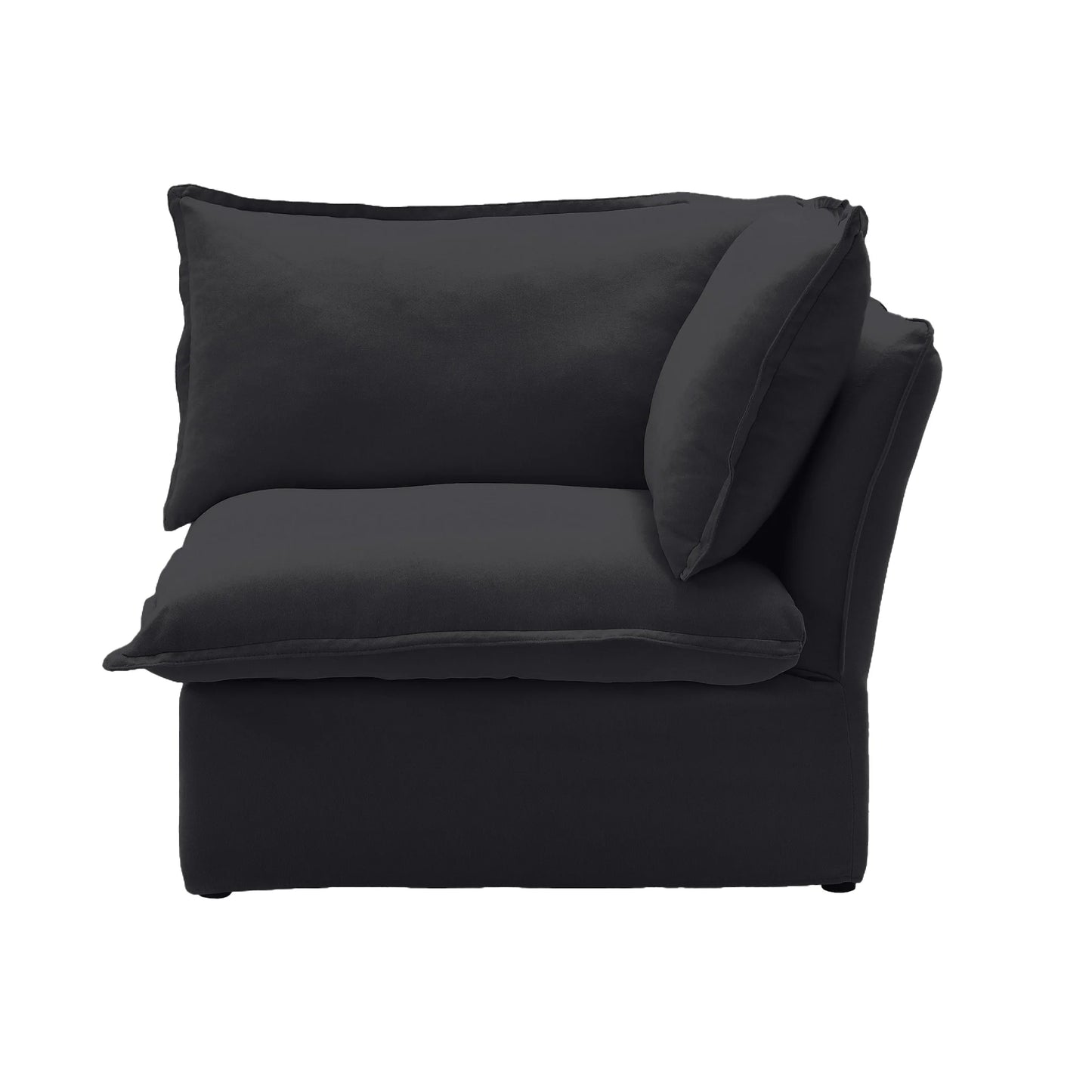 Deluxe Linen Cloud Sectional Sofas Covers | Black Linen Sofa Cover for Left Armrest Seat