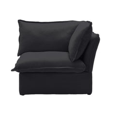 Deluxe Linen Cloud Sectional Sofas Covers | Black Linen Sofa Cover for Left Armrest Seat
