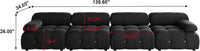 Matrix Minimalist Modular Sofas | Black Velvet Couch Sectionals 4-seaters