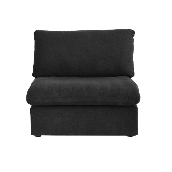 Deluxe Premium Cloud Sectional Sofas Covers | Black Cotton and Linen Sofa Cover for Middle Seat