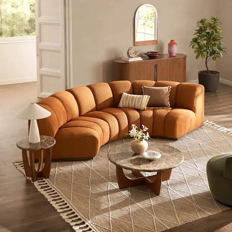 Castlery Marlow Performance Bouclé Curve Sofa