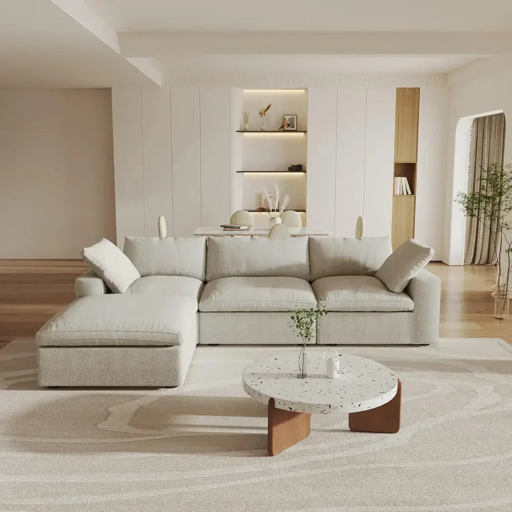 Cloud couch vs. Traditiional sofa WJS Home Cloud Sectional Sofas L Shaped Sectionals