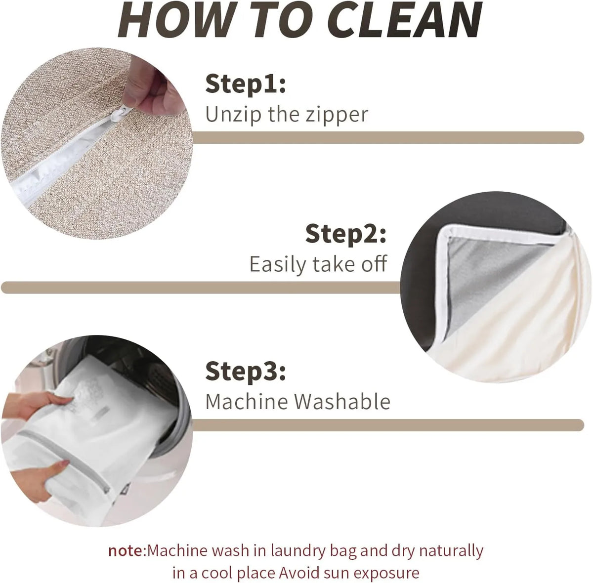 Deluxe Cloud 4-Seater Khaki Storage L-Shaped Sectional | 5-Piece (includes 1 Ottoman), Cotton and Linen Fabric, Washable Covers