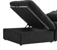 Deluxe Premium Cloud Sectional Sofas | Cotton and Linen Black Sofa Sets 160" Removable & Washable Covers 6-seaters
