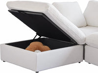 Deluxe Premium Cloud Sectional Sofas | Cotton and Linen White Chaise Sectionals 80" Removable & Washable Covers 2-seaters