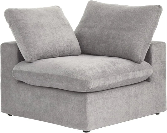 Deluxe Premium Cloud Sectional Sofas | Light Grey Cotton and Linen Armless Single Sofa 1-seater